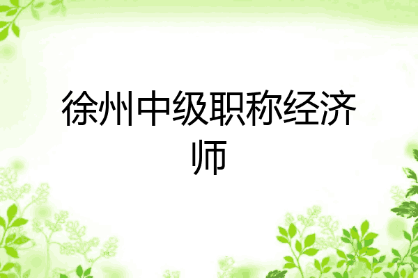 徐州中级职称经济师