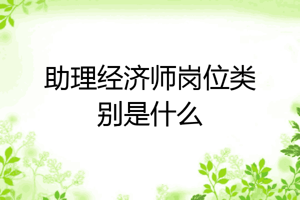 助理经济师岗位类别是什么