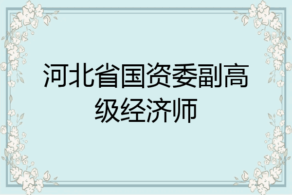 河北省国资委副高级经济师