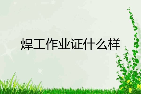 焊工作业证什么样