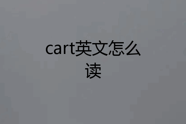 cart英文怎么读