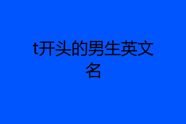 t开头的男生英文名