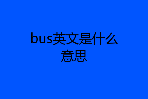 bus英文是什么意思