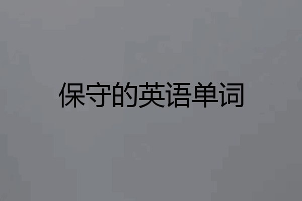 保守的英语单词