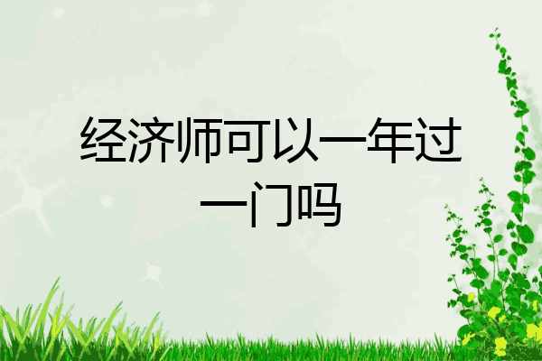 经济师可以一年过一门吗