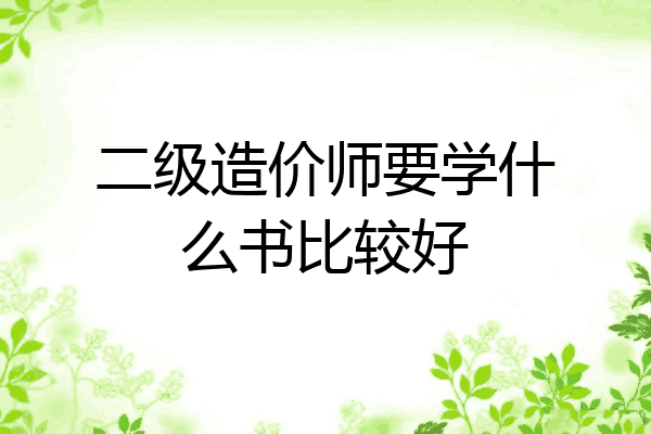 二级造价师要学什么书比较好