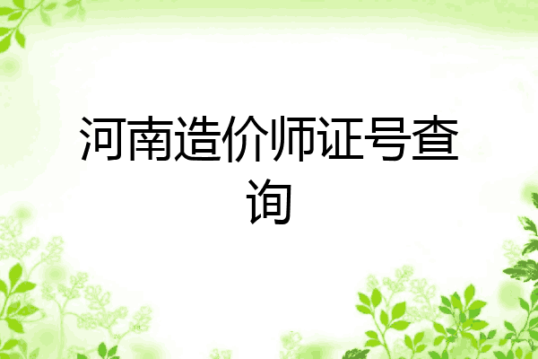 河南造价师证号查询