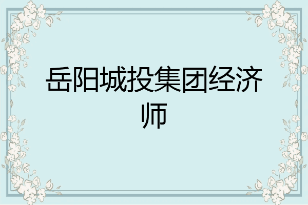 岳阳城投集团经济师