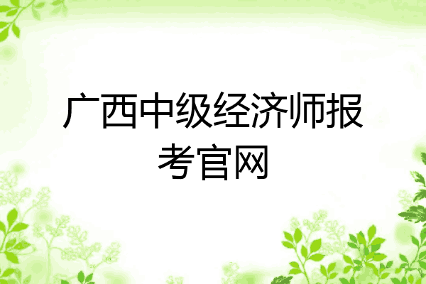 广西中级经济师报考官网