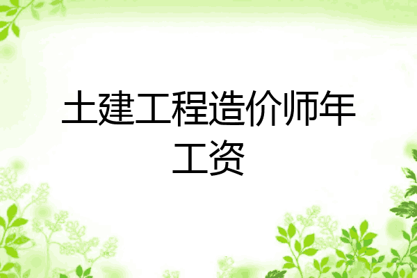 土建工程造价师年工资