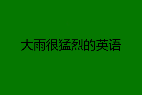 大雨很猛烈的英语