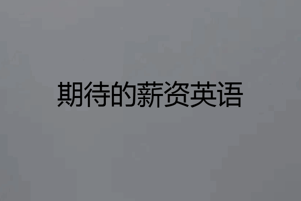 期待的薪资英语