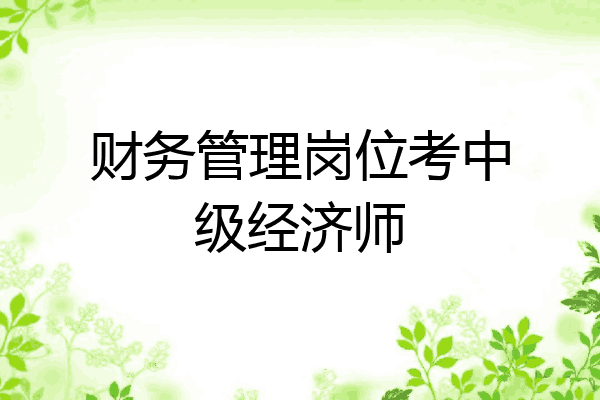 财务管理岗位考中级经济师