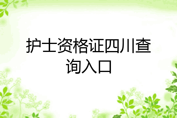 护士资格证四川查询入口