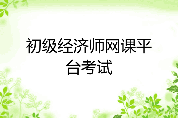 初级经济师网课平台考试