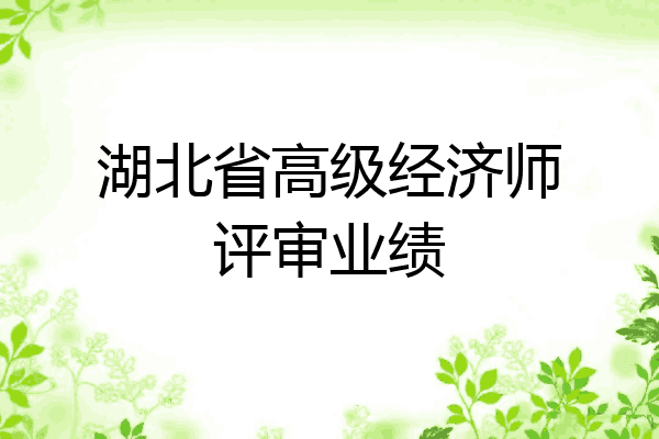 湖北省高级经济师评审业绩