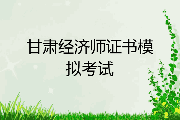 甘肃经济师证书模拟考试