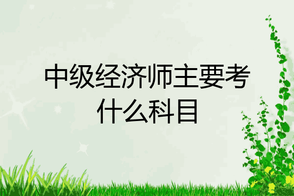 中级经济师主要考什么科目