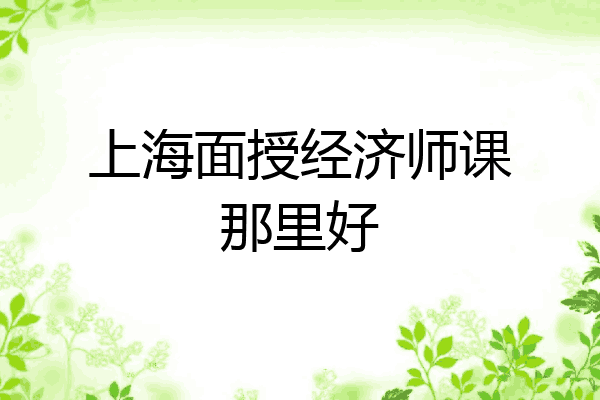 上海面授经济师课那里好
