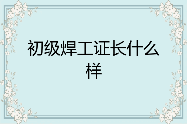 初级焊工证长什么样