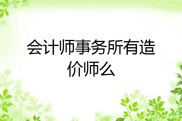 会计师事务所有造价师么