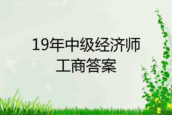 19年中级经济师工商答案