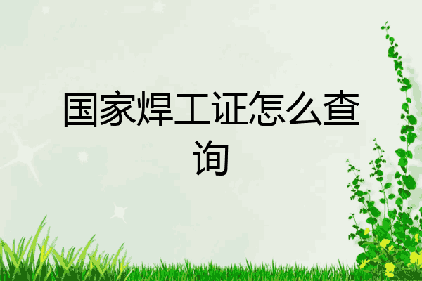 国家焊工证怎么查询