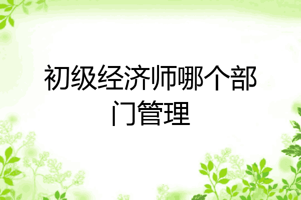 初级经济师哪个部门管理