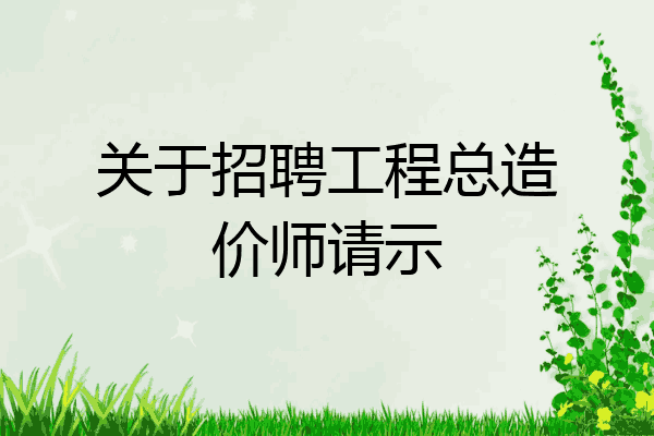 关于招聘工程总造价师请示