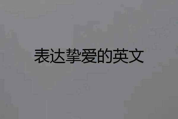 表达挚爱的英文