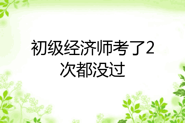初级经济师考了2次都没过