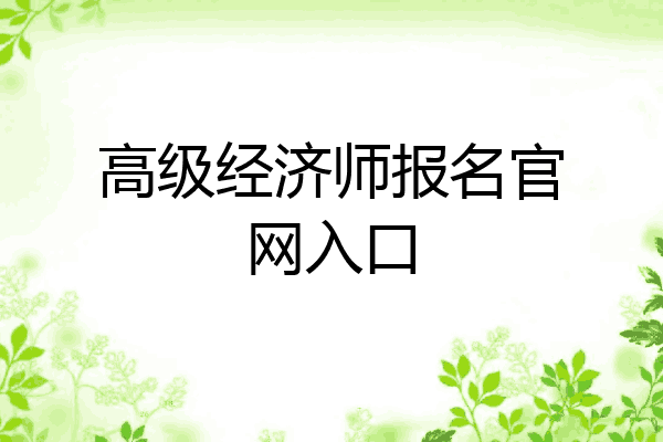 高级经济师报名官网入口