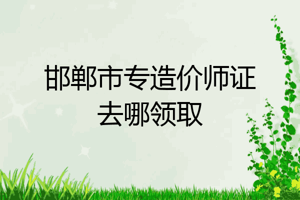 邯郸市专造价师证去哪领取