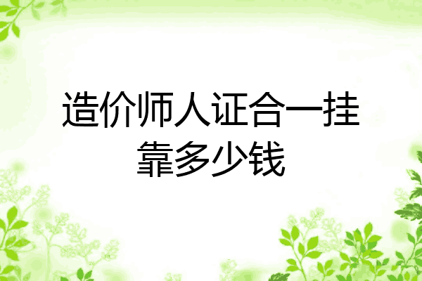 造价师人证合一挂靠多少钱