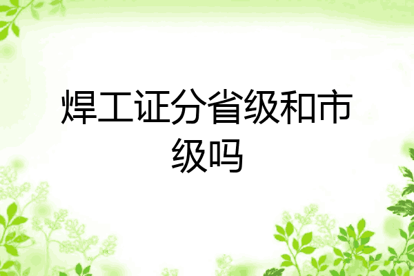 焊工证分省级和市级吗