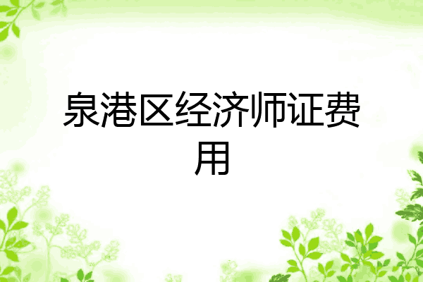 泉港区经济师证费用