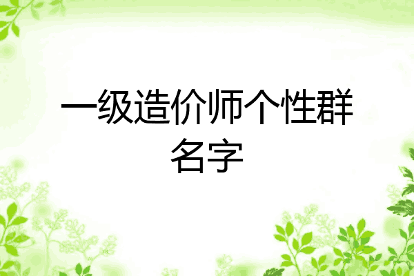 一级造价师个性群名字