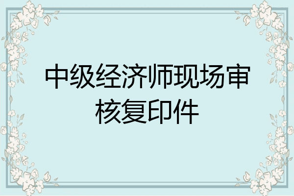 中级经济师现场审核复印件