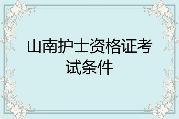 山南护士资格证考试条件