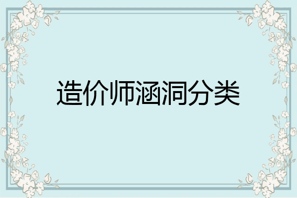 造价师涵洞分类