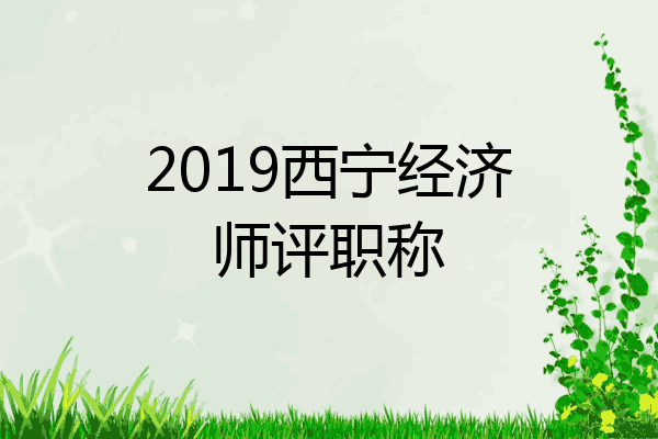 2019西宁经济师评职称