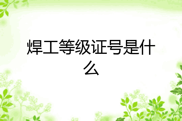 焊工等级证号是什么