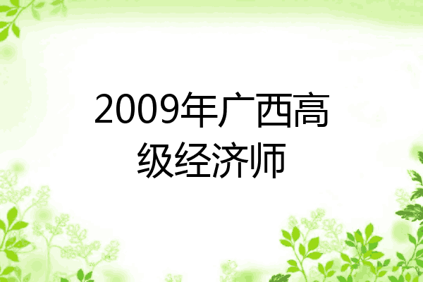 2009年广西高级经济师
