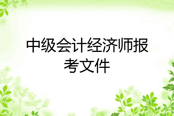 中级会计经济师报考文件