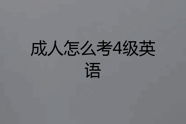 成人怎么考4级英语