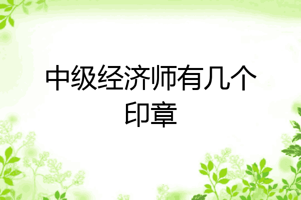 中级经济师有几个印章