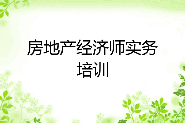 房地产经济师实务培训