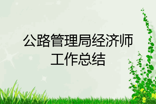 公路管理局经济师工作总结