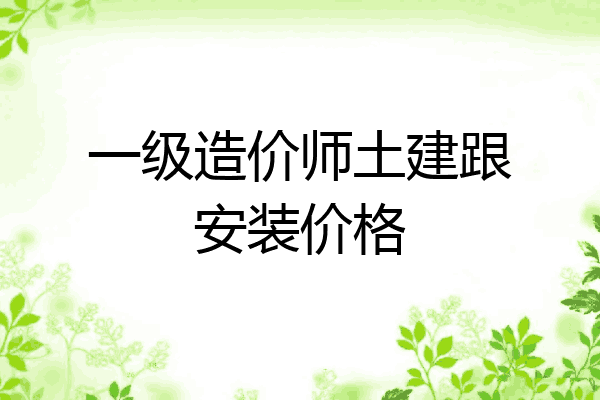 一级造价师土建跟安装价格