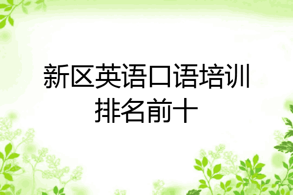 新区英语口语培训排名前十